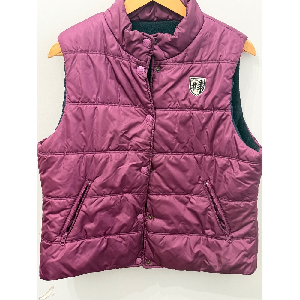 American Eagle Outfitters Purple Puffer Vest Fleece Lining XL Cozy Fall